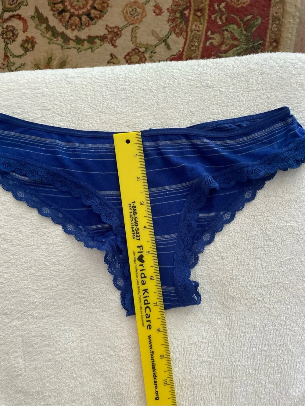 Victoria’s Secret NWT/NOS ‘15 Cheeky Bikini Panty Keyhole Blue/Silver Metallic